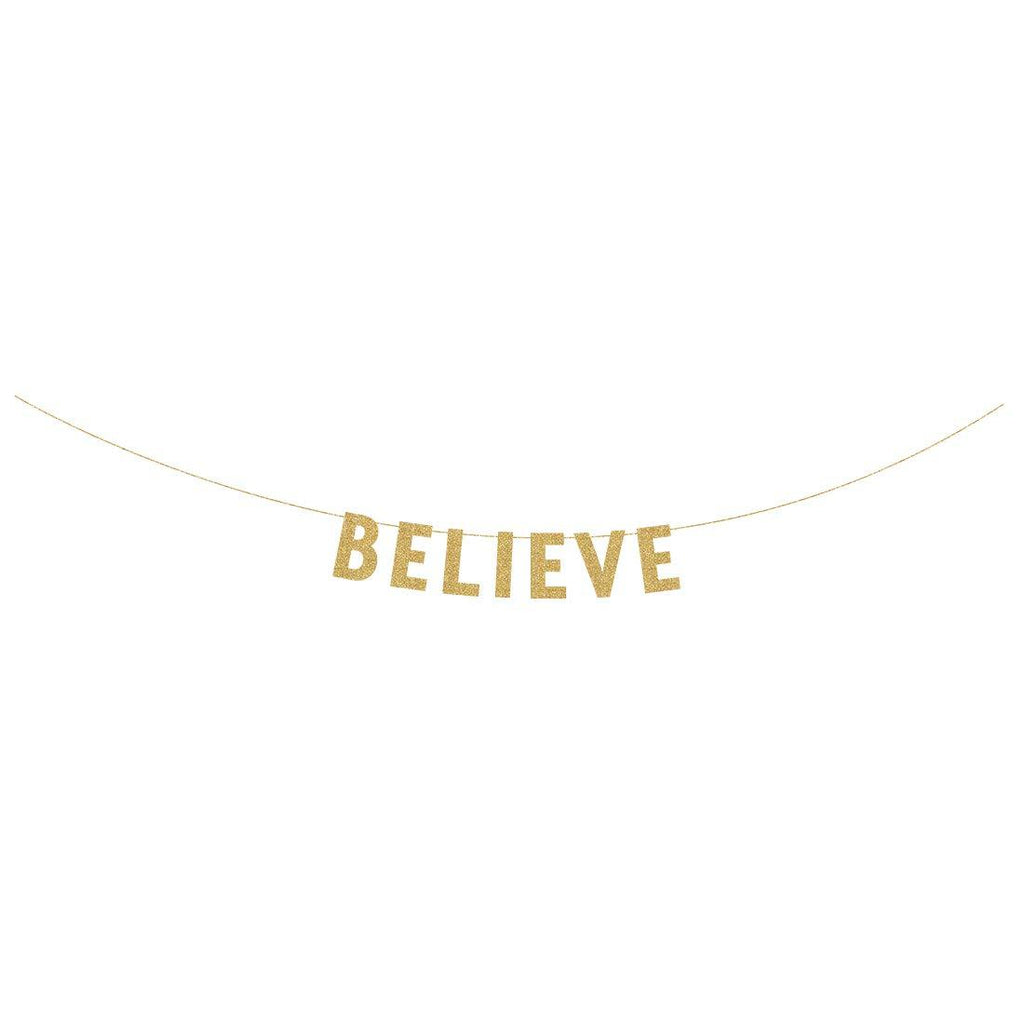 MAGJUCHE Believe Banner, Gold Glitter Holiday Christmas Burlap Party Decorations, Supply - PawsPlanet Australia
