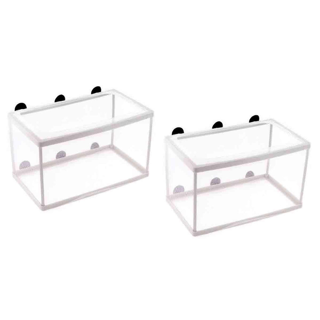 COMOK White Nylon Mesh Fish Fry Hatchery Breeder Box Separation Net w Suction Cups 2Pcs - PawsPlanet Australia