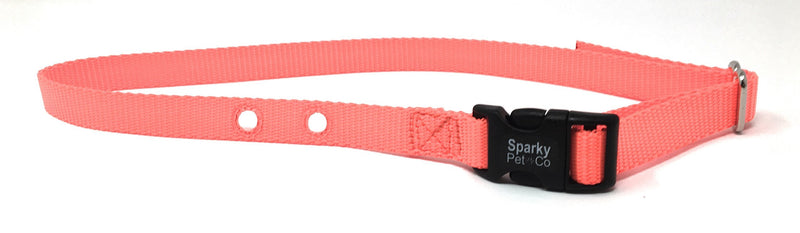 [Australia] - Sparky Pet Co 3/4" Compatible Invisible Fence Nylon 2 Hole Dog Straps (1 5/8" Apart) E-Collar Replacement Strap (NEON Orange) 