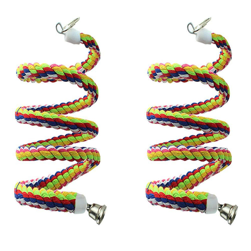 [Australia] - Lee-buty 2pcs 63in Bird Perch Rope Bungee Bird Toy Pure Natural Parrot Toy Cage Parrot Chewing Toy 