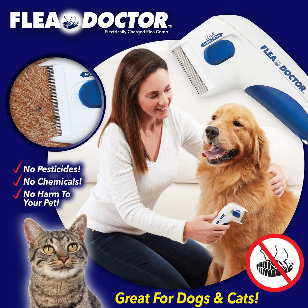 BulbHead Original As Seen On TV Flea Doctor Electronic Flea Comb Perfect for Dogs & Cats, Kills & Stuns Fleas (1 Pack) - PawsPlanet Australia