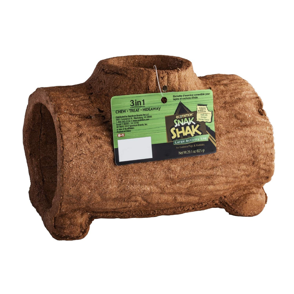 [Australia] - eCOTRITION Snak Shak Edible Hideaway for Hamsters, Gerbils, Mice and Small Animals, 3-in-1 Chew Treat and Hideaway Activity Log Large 