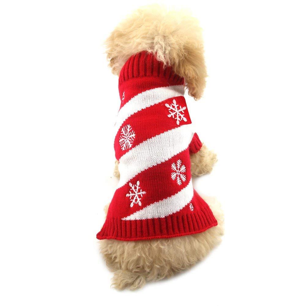 NACOCO Dog Snow Sweaters Snowman Sweaters Xmas Dog Holiday Sweaters New Year Christmas Sweater Pet Clothes for Small Dog and Cat (Snow,XXS) XX-Small - PawsPlanet Australia