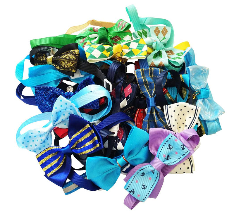PET SHOW Small Dog Cats Bow Ties Kitten Puppies Bowties Necklace Collar for Holiday Wedding Party Grooming Accessories 20pcs Boy - PawsPlanet Australia