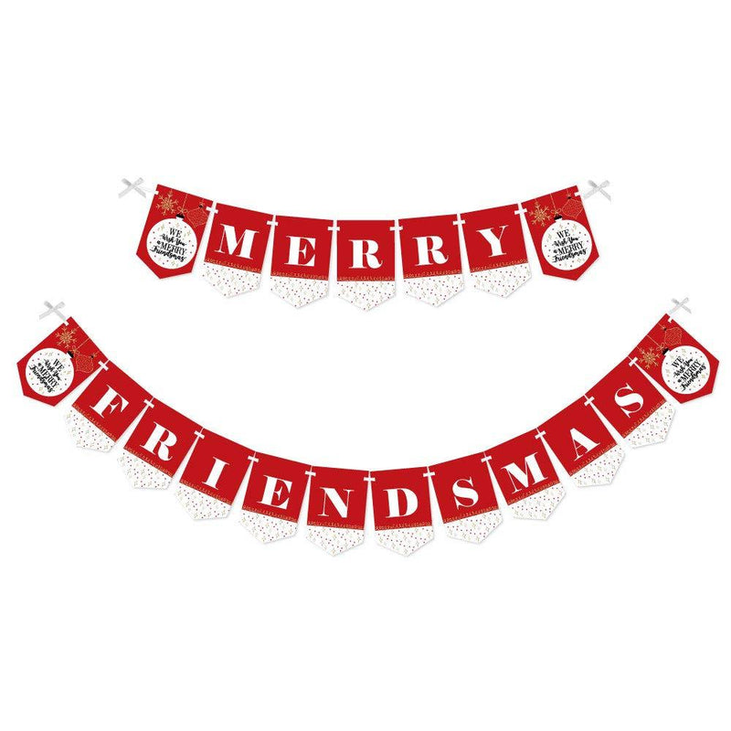 Big Dot of Happiness Red and Gold Friendsmas - Friends Christmas Party Bunting Banner - Party Decorations - Merry Friendsmas - PawsPlanet Australia