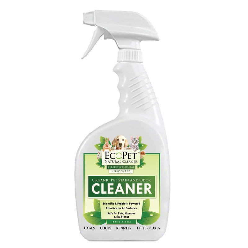 [Australia] - EcoPet Natural Cleaner and Dog Urine Odor Eliminator - Probiotic Powered Multi Surface Pet Odor and Stain Remover - Non-Toxic Dog Carpet Cleaner and Pet Stain Eraser, Unscented, Trigger Spray, 16oz 