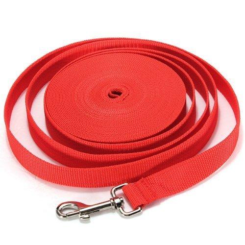 Hypeety Dog Puppy Pet Puppy Training Obedience Lead Leash Recall Strong Durable Nylon Lead or Walk Traction Rope (40Feet/12M, Red) 40Feet/12M - PawsPlanet Australia