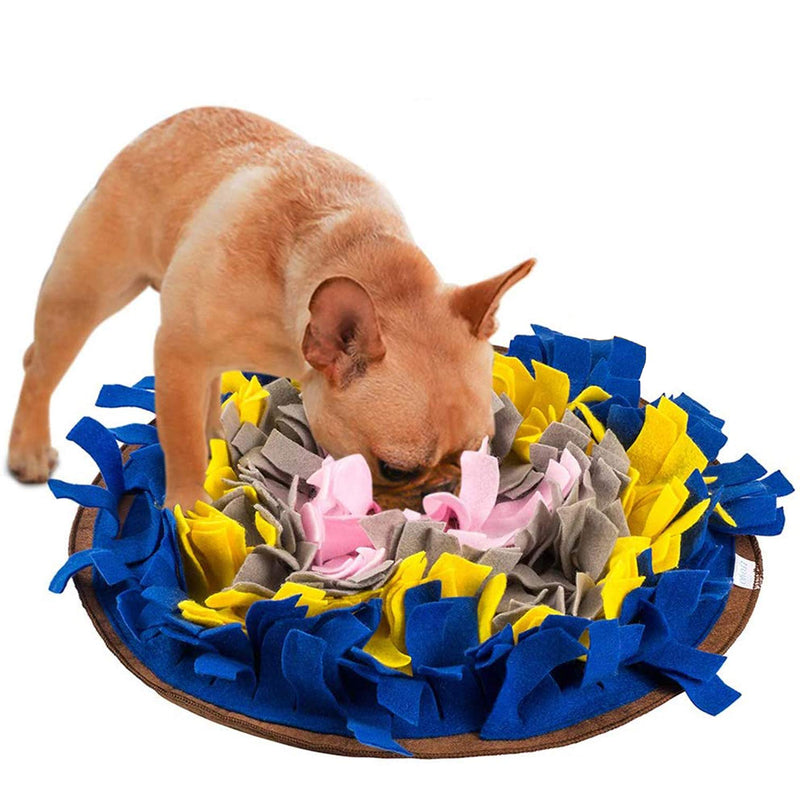 HALOVIE Snuffle Mat for Dogs, Interactive Dog Toys Feed Game Brain Stimulating Enrichment Toys for Small Medium Large Dogs Blue（Round） - PawsPlanet Australia
