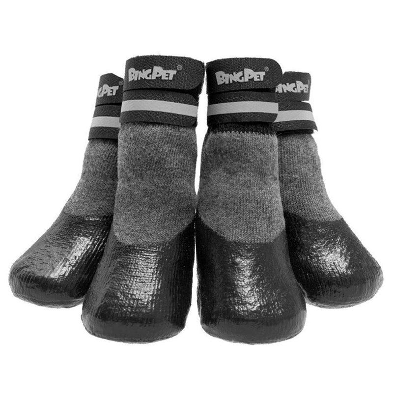 [Australia] - BINGPET Dog Socks for Hardwood Floors, Outdoor Anti Slip Waterproof Paw Protector with Reflective StrapsTraction Control XL 