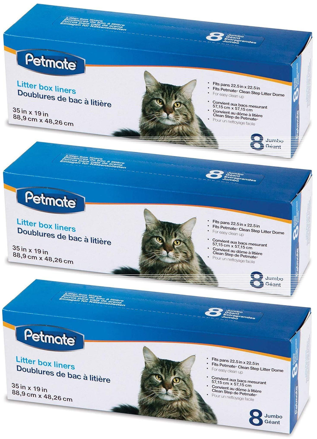 [Australia] - Petmate 24 Pack of Booda Dome Clean Step Cat Box Liners Jumbo, 3 Boxes Each Containing 8 Liners 