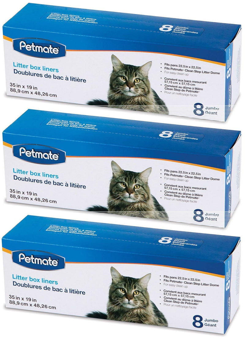 [Australia] - Petmate 24 Pack of Booda Dome Clean Step Cat Box Liners Jumbo, 3 Boxes Each Containing 8 Liners 