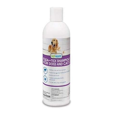 Vet-Kem Flea Tick Shampoo Dogs Cats 12oz - PawsPlanet Australia