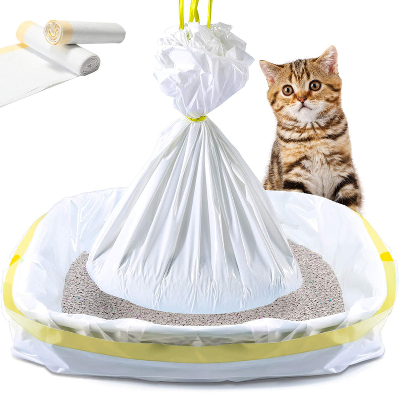 KONE Cat Litter Box Liners, 14 Count Jumbo Extra Durable Large Drawstring Kitty Litter Pan Bags Cat Waste Litter Bags Pet Cat Supplies (36" x 18") - PawsPlanet Australia