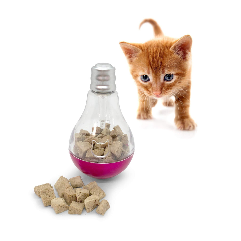 [Australia] - Pet Craft Supply Batty Bulb Treat Dispenser Slow Feeder Interactive Pet IQ Training Chasing Exercise Mental Stimulation Boredom Relief Tumbler Food Ball Weight Control Cat Toy with Light 