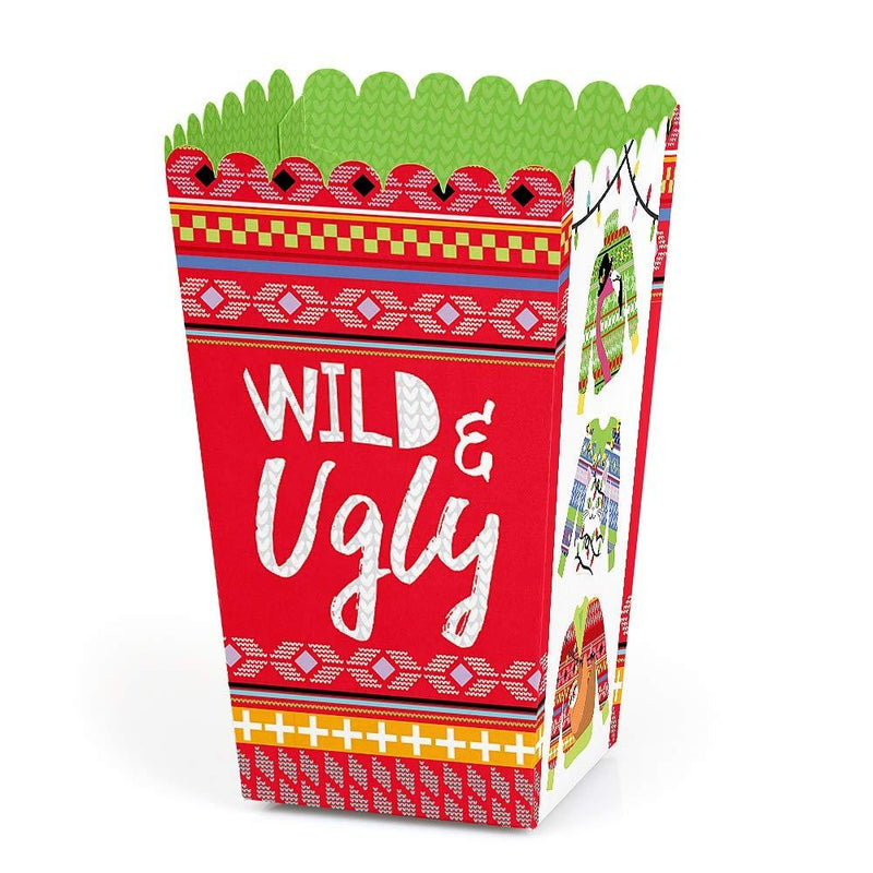 Big Dot of Happiness Wild and Ugly Sweater Party - Holiday and Christmas Animals Party Favor Popcorn Treat Boxes - Set of 12 - PawsPlanet Australia