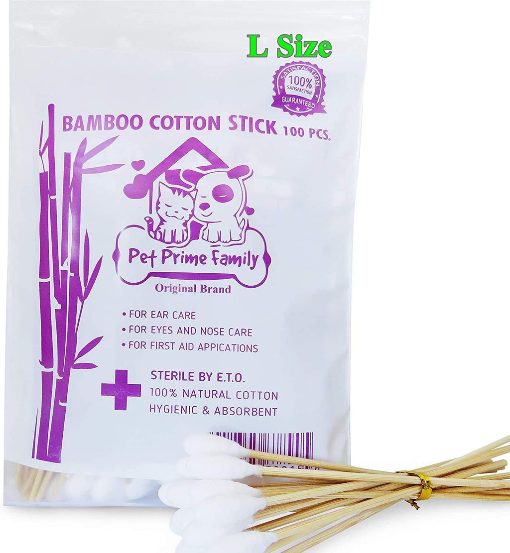 Cotton Buds 100 Pieces 6" Bamboo Handle Great for Dog Ears,Premium 100% Cotton (Large Size) by Prime Shopping Online - PawsPlanet Australia