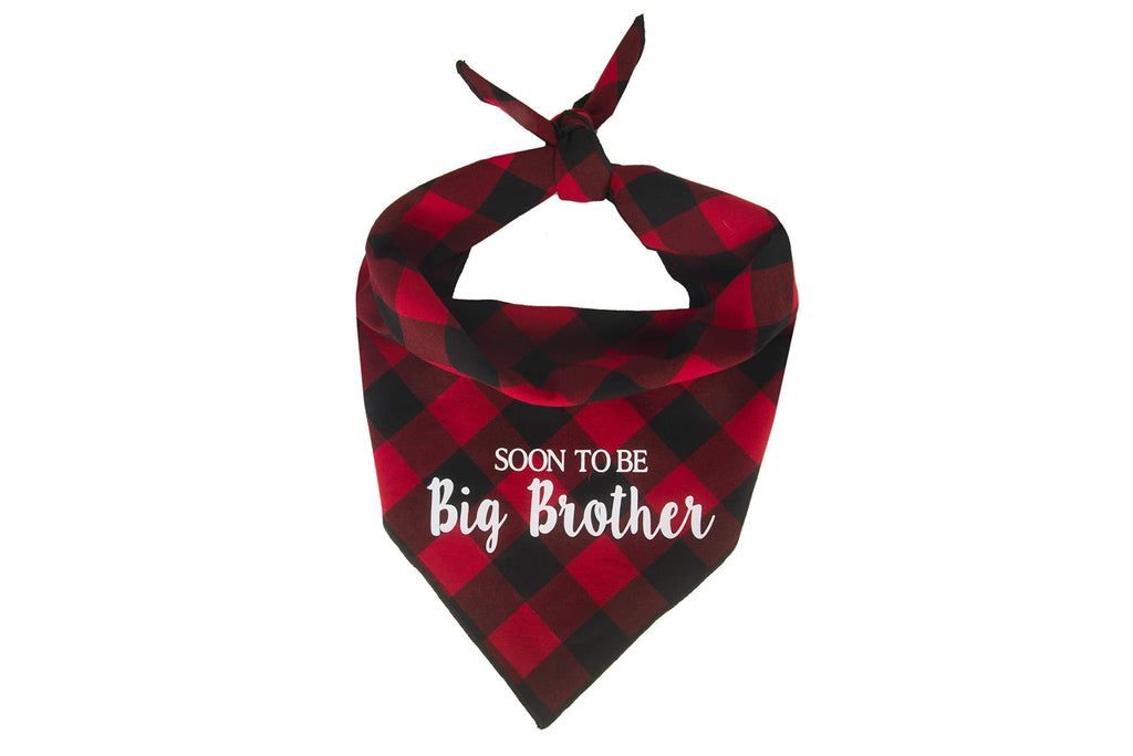[Australia] - Willowear Soon to be Big Brother Soon to be Big Sister Baby Pregnancy Announcement Gender Reveal Puppy Dog Pet Bandanas Large Soon To Be Big Brother Red 