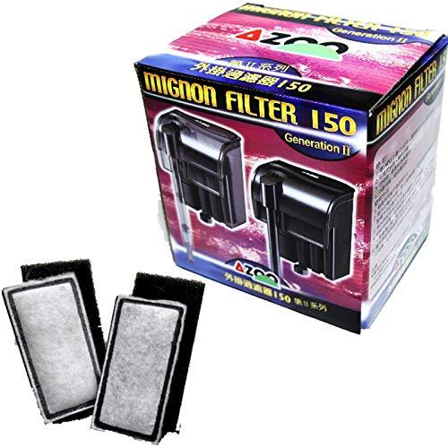 [Australia] - AZOO Mignon Filter 150L - Aquarium Fish Water Plants Tank (Two Sets Replacement Pad) (150L (Two Sets Replacement Pad)) 