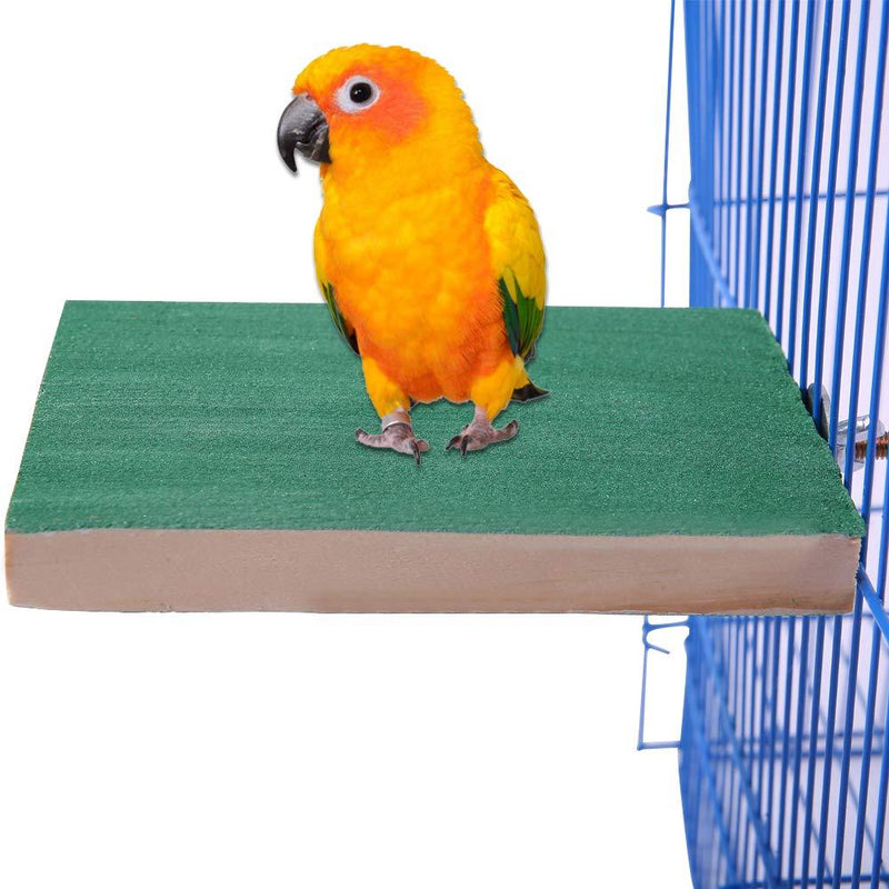 [Australia] - QBLEEV Bird Play Stands with Feeder Cups Dishes, Tabletop T Parrot Perch Shelf, Wood Playstand Portable Training Playground, Bird Cage Toys Accessories for Small Cockatiels, Conures, Parakeets, Finch bird shelf perch 