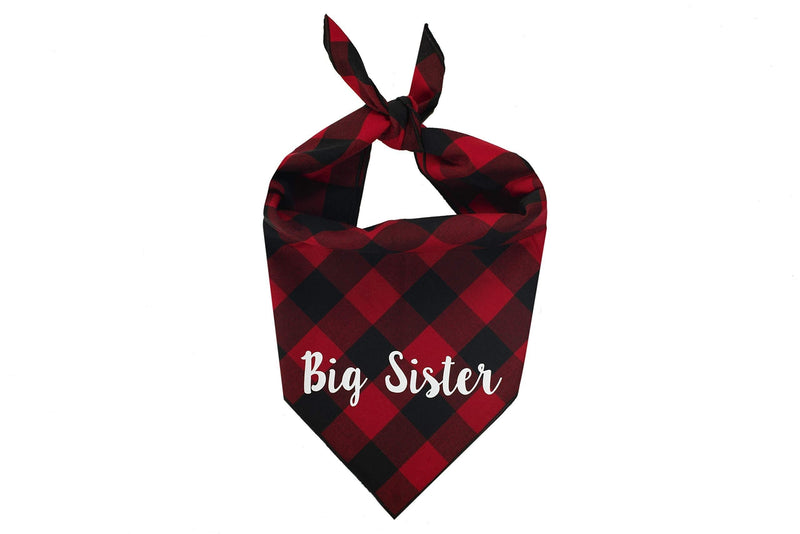 [Australia] - Willowear Big Brother Big Sister Baby Pregnancy Announcement Gender Reveal Puppy Dog Pet Bandanas Large Big Sister Red 