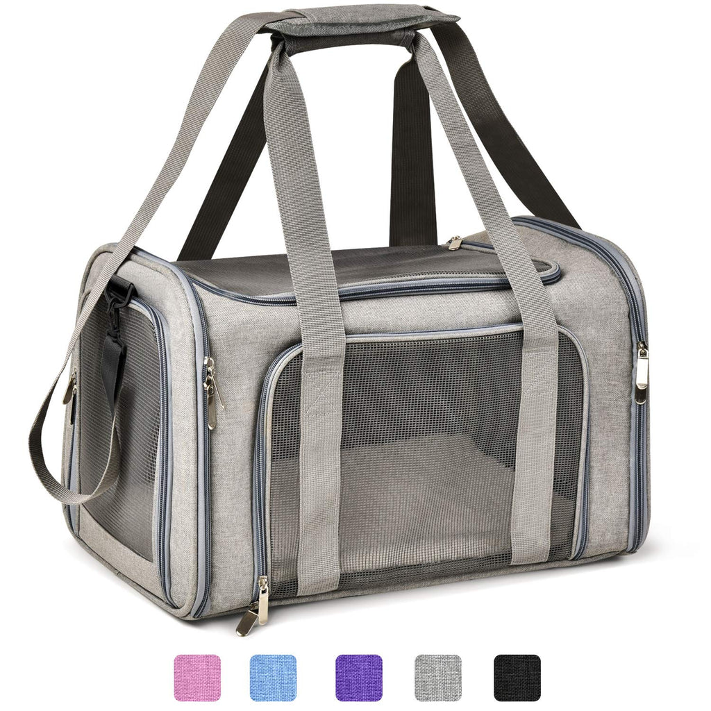 [Australia] - Henkelion Cat Carriers Dog Carrier Pet Carrier for Small Medium Cats Dogs Puppies of 15 Lbs, TSA Airline Approved Small Dog Carrier Soft Sided, Collapsible Puppy Carrier - Black Grey Pink Purple Blue 