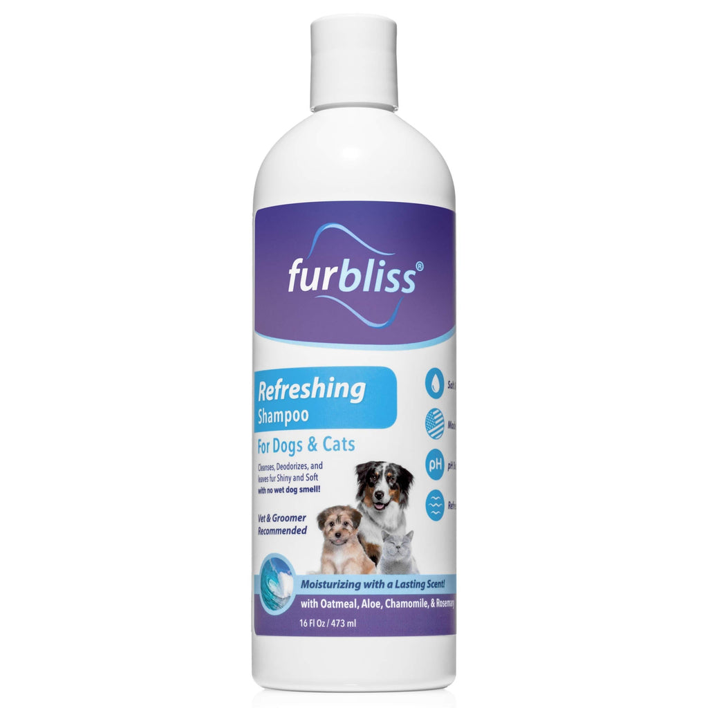 [Australia] - Furbliss Dog & Cat Shampoo with Essential Oils, Leaves No Wet Dog Smell, Cleans and Deodorizers Coat, Tear Free Smelly Dog Relief Refreshing Scent (16oz) 