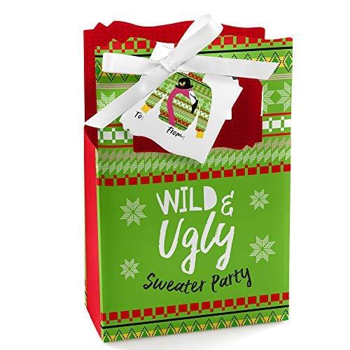 Big Dot of Happiness Wild and Ugly Sweater Party - Holiday and Christmas Animals Party Favor Boxes Gift Bag - Set of 12 - PawsPlanet Australia