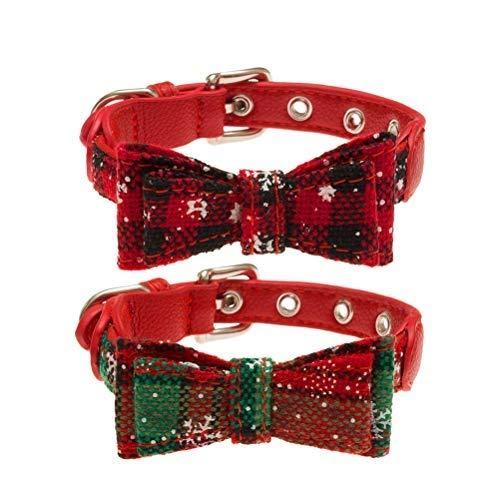 [Australia] - SCENEREAL Christmas Dog Collars Adjustable - Cute Bow Tie Xmas Gifts 2 Pack for Small Medium Dogs Cats S 