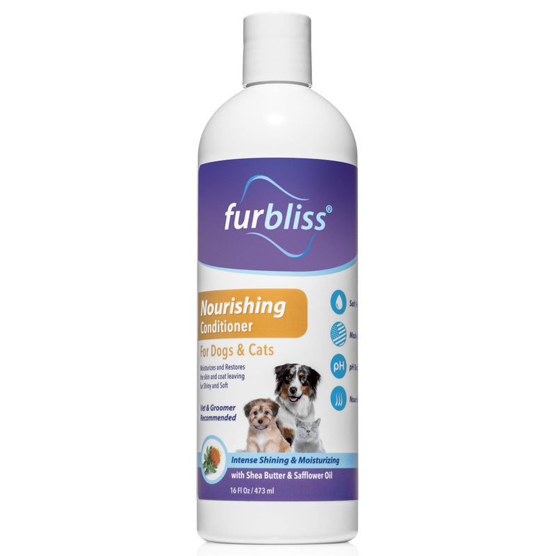 [Australia] - Furbliss Nourishing Cat and Dog Conditioner - Intense Shine & Moisturizing Detangler with Shea Butter & Safflower Oil 16 Ounce 
