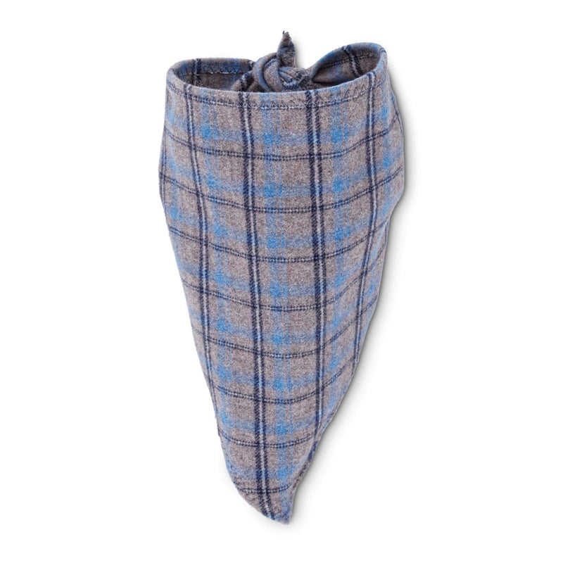 [Australia] - Bond & Co. Taupe and Blue Tartan Dog Bandana Small/Medium 