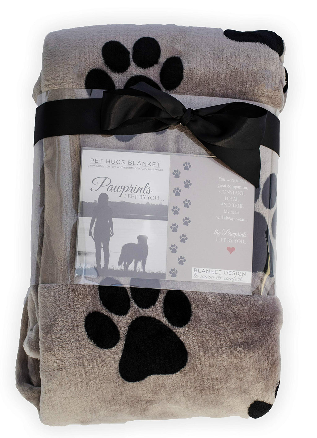 [Australia] - Pawprints Left by You Pet Memorial Blanket with Heartfelt Sentiment - Comforting Pet Loss/Pet Bereavement Gift (Non Personalized) Non Personalized 