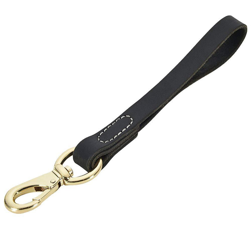 Fairwin Leather Short Dog Leash 12"/16" - Short Dog Traffic Lead Leash for Large Dogs Training and Walking ( Width: 3/4") (Black-12) Black - PawsPlanet Australia