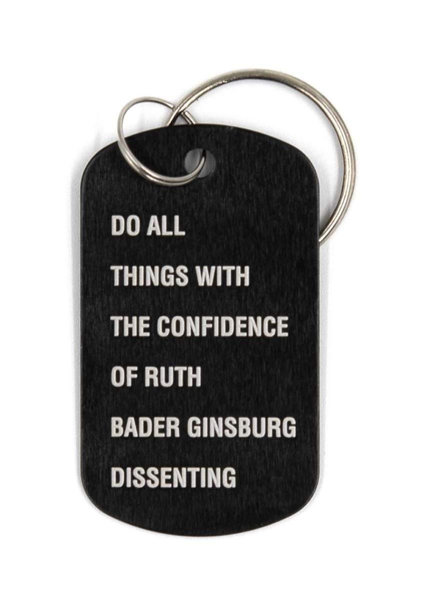 [Australia] - Do All Things with the Confidence of Ruth Bader Ginsburg Dissenting Metal Dog Tag Keychain 