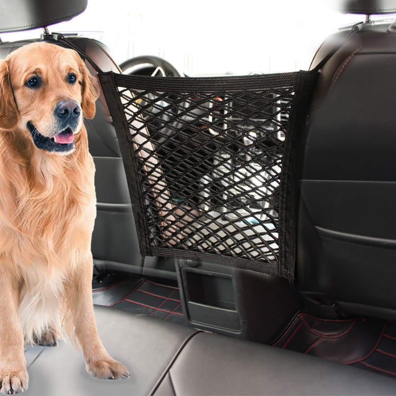 STARROAD-TIM Dog Car Barrier Vehicle Pet Barrier Backseat Mesh Dog Car Divider Net with Adjusting Rope and Hook Suitable for SUV Pickup and Small Car 11.50 in x 10.43 in - PawsPlanet Australia