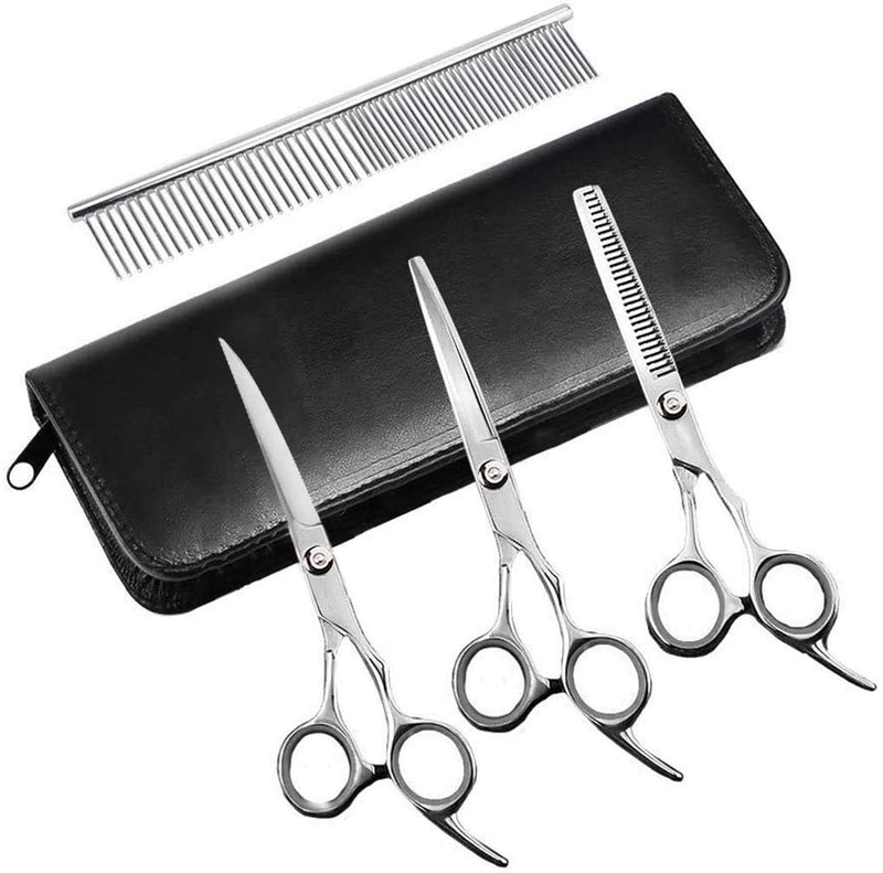 Yeahbudddy Dog Grooming Scissors,Pet Grooming Scissors with Thinning,Straight,Curved Down Shears Great for Groomers,Home Grooming and Groomer Beginners Classic scissors-set - PawsPlanet Australia