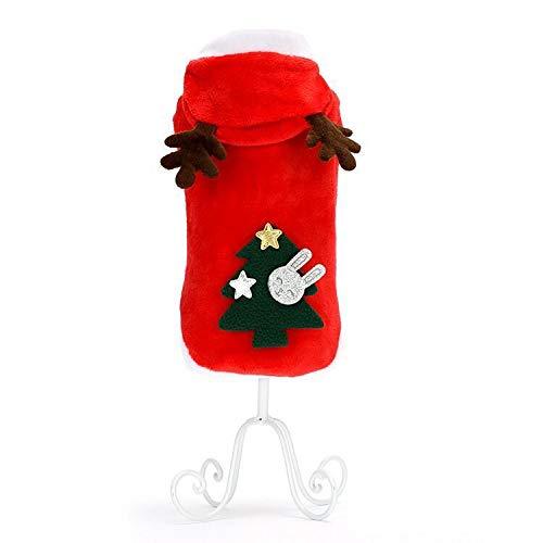 [Australia] - ZEEY Pet Hoodie Sweater Elf Christmas Dress Dog Fleece Clothes Puppy Cat Winter Coat Christmas Apparels L 