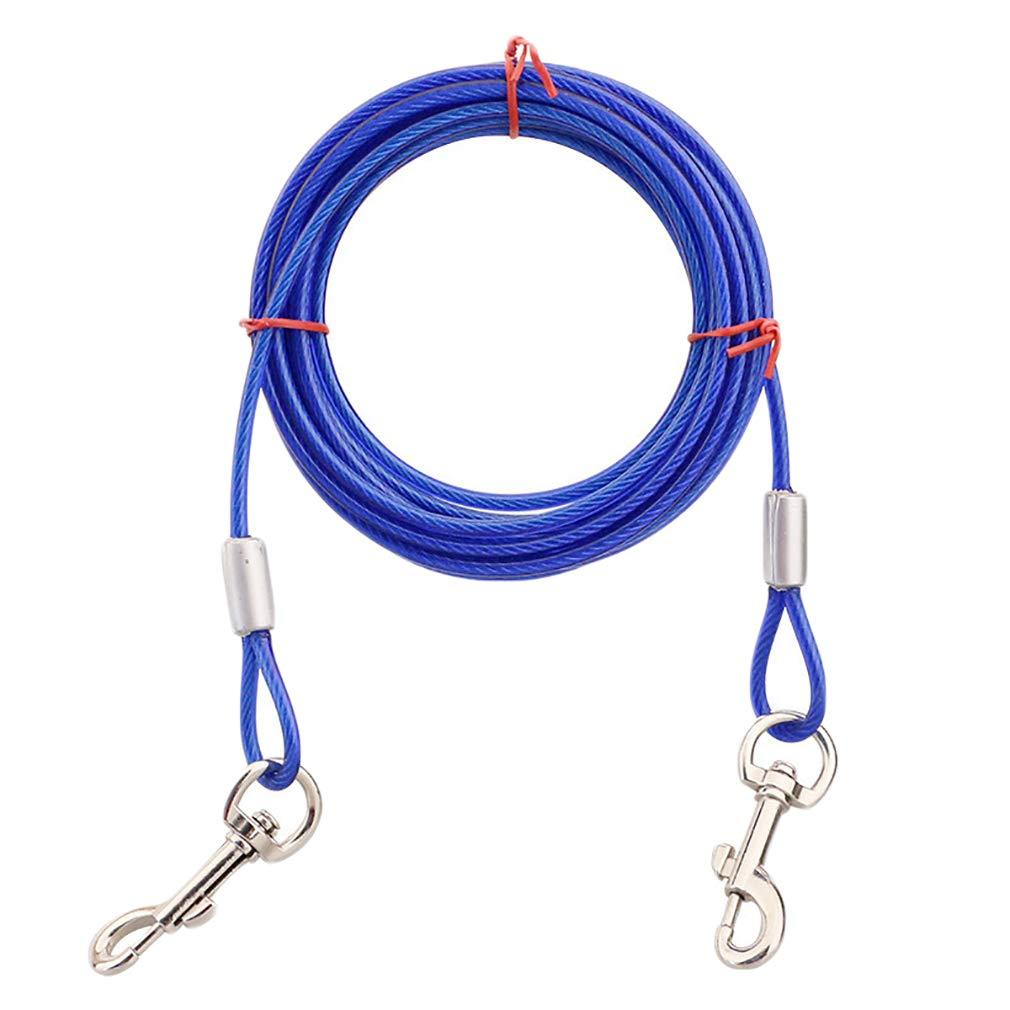 [Australia] - ZoyPet Tie Out Cable for Dogs, Strong Lead for Large or Medium Dogs Walking Training DLS07 16.5 Foot Blue 
