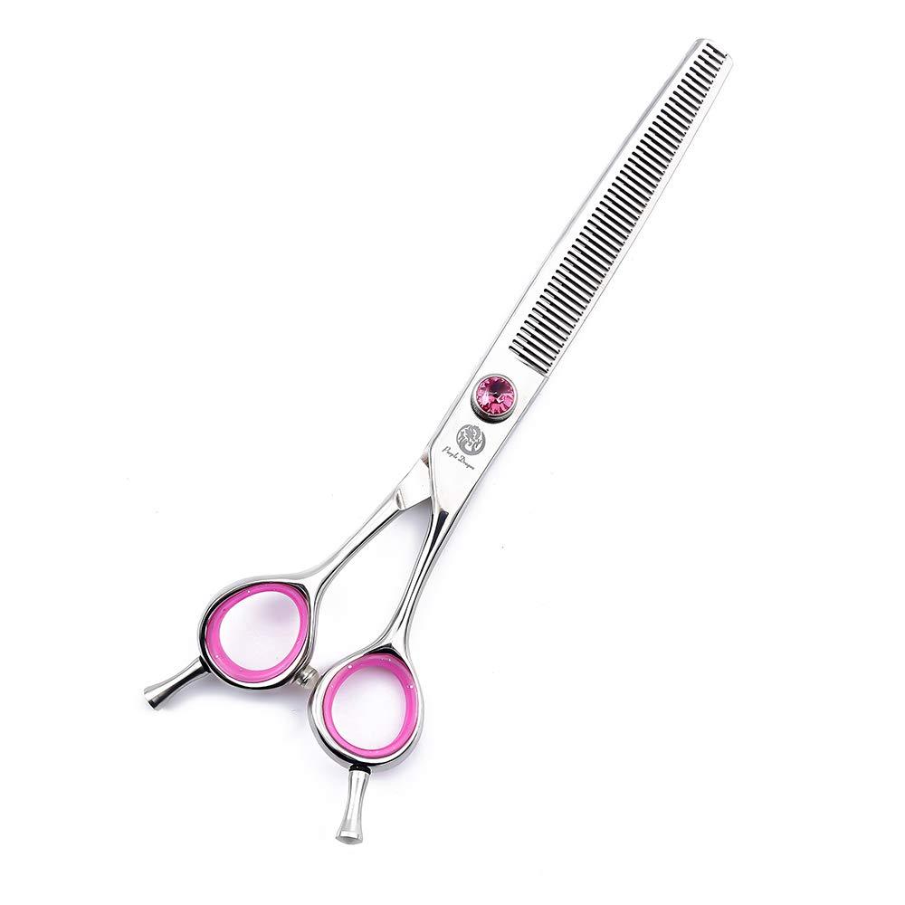 [Australia] - Purple Dragon 7.0 inch Sliver 33 Teeth Left Hand or Right Hand Dog Grooming Thinning Scissors - 440C Stainless Thinning Scissor Chunker Shear - Perfect for Pet Groomer or Family DIY Pet Use Pink 