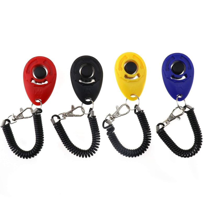 ENET 4 Pcs Dog Pet Training Clicker with Wrist Strap for Dog Puppy Animal Cat Horse - PawsPlanet Australia