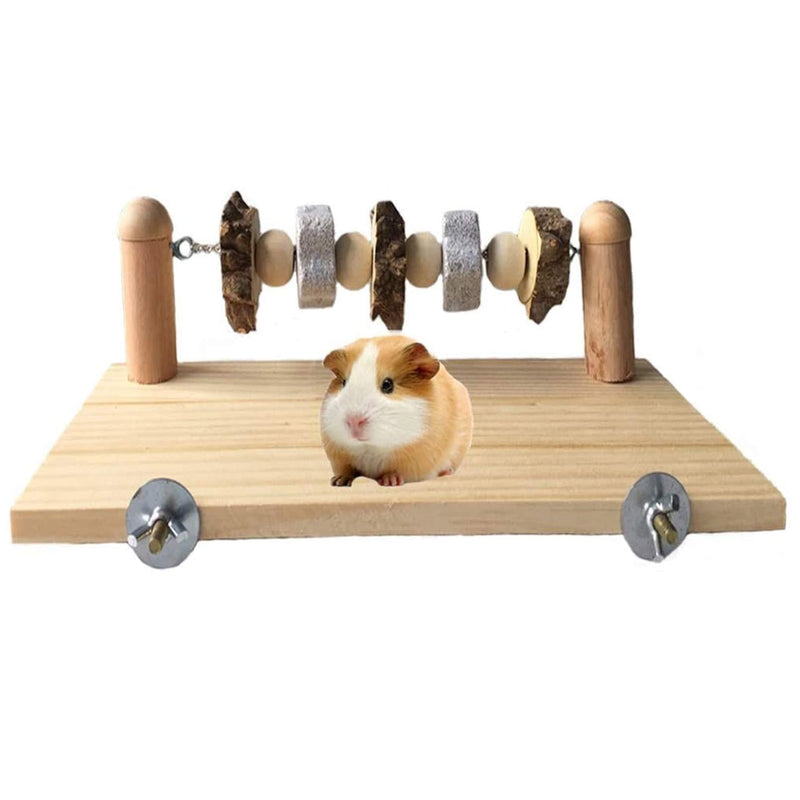 kathson Pet Wood ledges Platform with Chewing Toys Accessories for Mouse, Chinchilla, Rat, Gerbil,Guinea-Pigs and Dwarf Hamster - PawsPlanet Australia