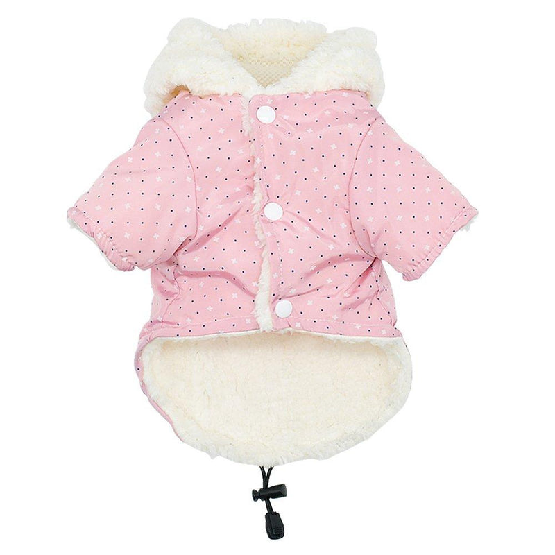 [Australia] - ZEEY Puppy Warm Coat Cute Woolen Doggie Winter Sweater, Thickened Two - Legged Pet Fashion Outfit Cotton Wool Dog Coat L Pink 