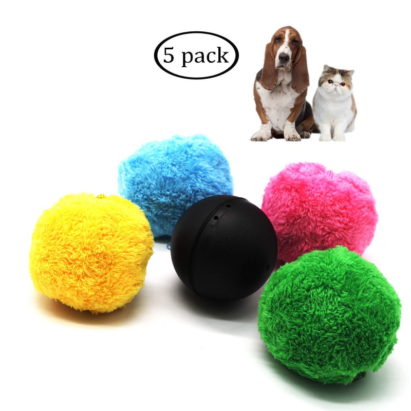 [Australia] - Magic Roller Ball Toy Automatic Roller Ball Magic Ball for Dog 1 Rolling Ball 4 Color Ball Cover Cleaning Home Dog Toys Balls 5 Pack 