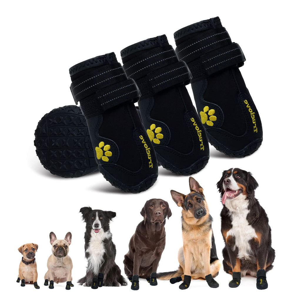 EXPAWLORER Waterproof Dog Shoes - Dog Boots with Reflective Rugged Anti-Slip Sole, Dog Paw Protector, Doggie Boots for Small to Large Dogs, Dog Booties for Outdoor Walking Size 1: 2.01"x1.65" (L*W) (Pack of 4) Black - PawsPlanet Australia