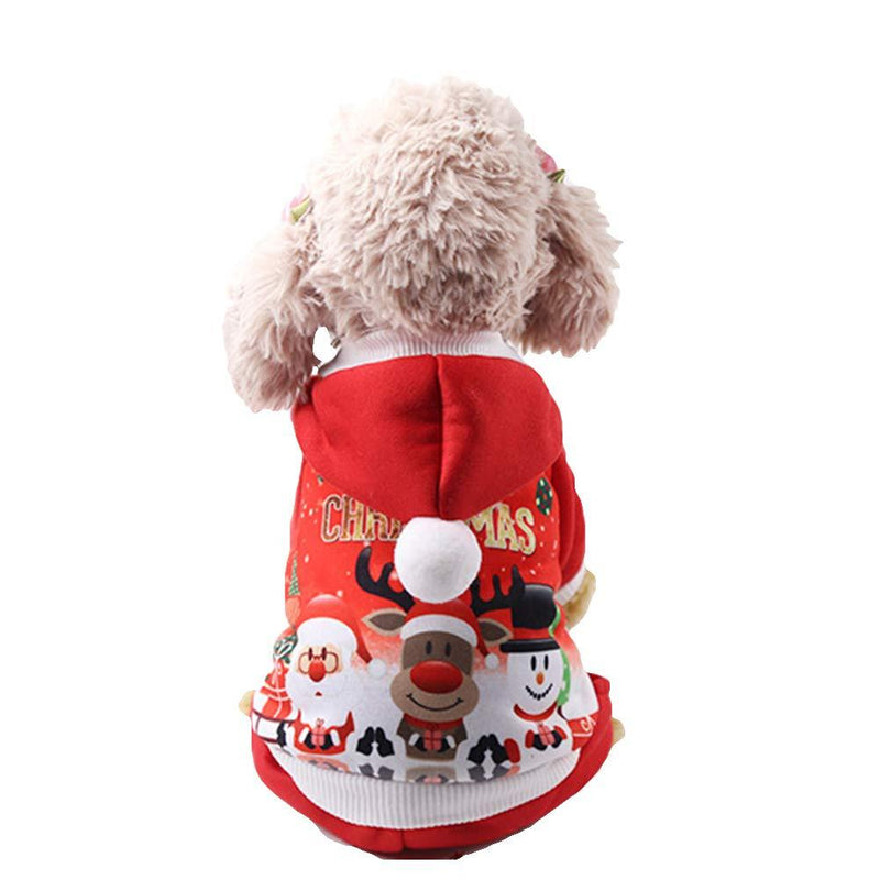 [Australia] - NACOCO Pet Four-Legged Christmas Hoodie Sweater with Santa Claus Snowman Elk Dog Cat Winter Clothes Medium 