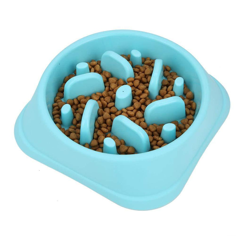 [Australia] - Fdit Slow Dog Food Bowl Dish Anti Choking Slow Eating Water Food Feeder Container Eating Plate(Blue) Blue 
