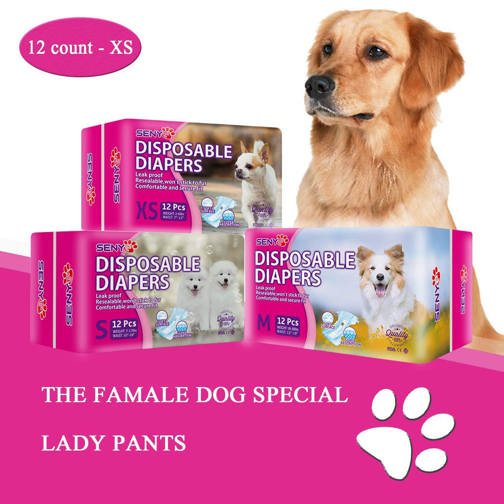 [Australia] - SENYE PET Disposable Dog Diapers Female Wraps XS 