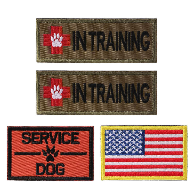[Australia] - Petvins Service Dog Patch for Vest Harness Backpack K9 Morale Badge Hook and Loop in Training - Outdoor Tactical Dog Molle Vest Camouflage Harness Patch F 