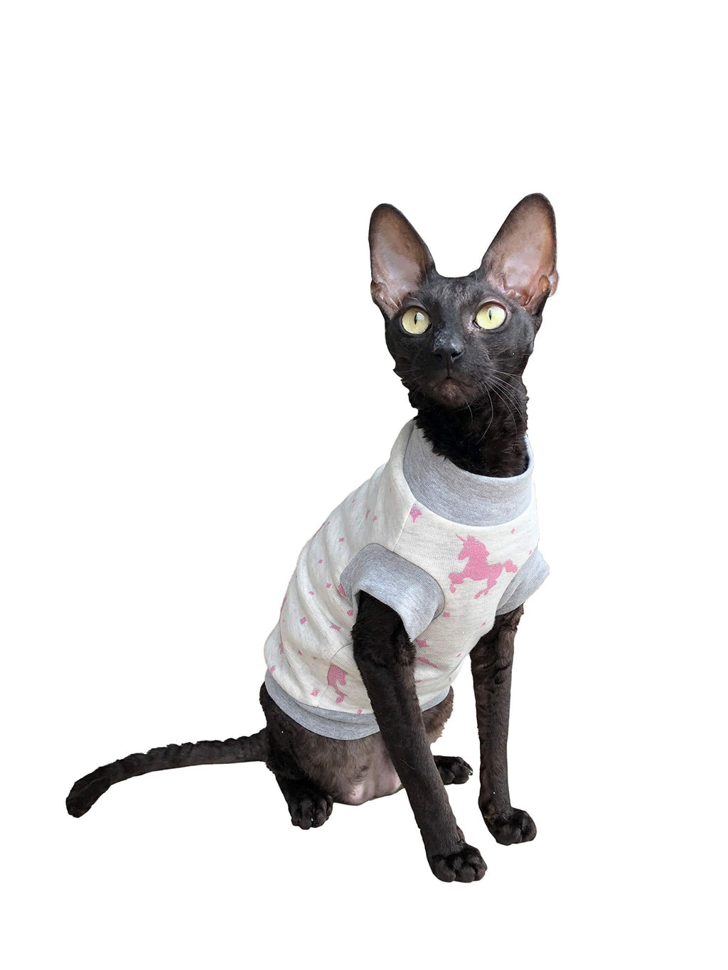 Kotomoda Sphynx Cat's Turtleneck Unicorn In PINK Naked Cat Clothes Hairless  Cat Clothes