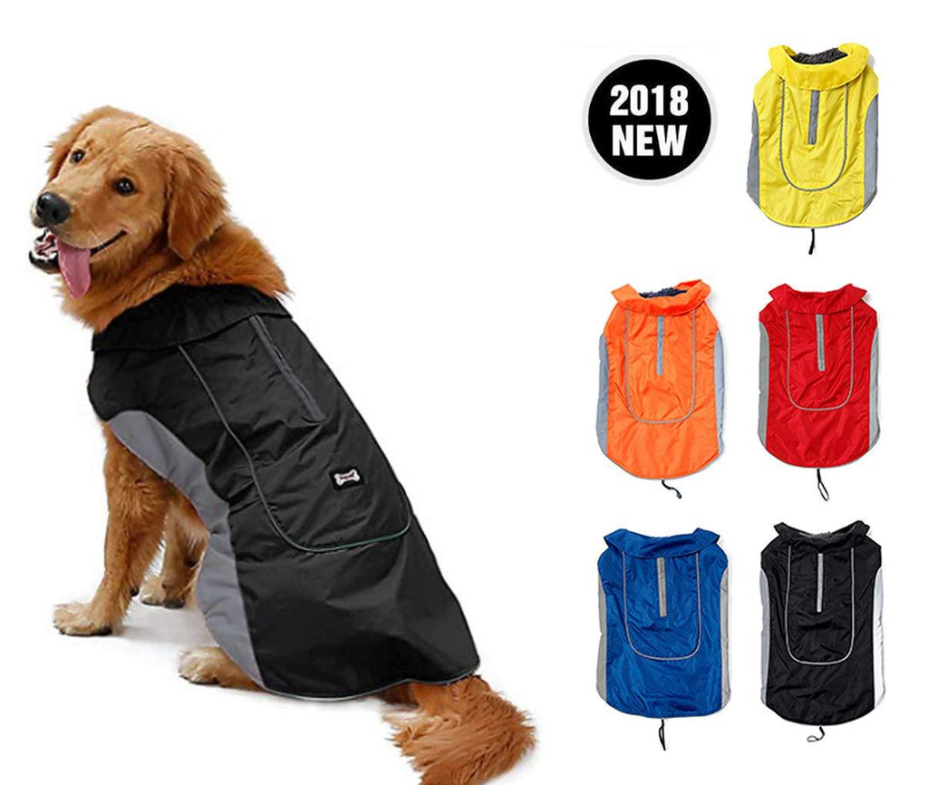 [Australia] - Premium Outdoor Sport Waterproof Dog Jacket Winter Warm Large Dog Coat with Harness Hole - 7 Sizes 5 Colors S Black 