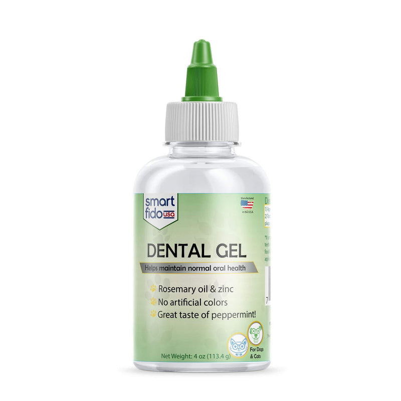 Dental Gel for Cats & Dogs, 4 oz – for Maintained Normal Oral, Great Fresh Peppermint Taste, with Rosemary Oil, Helps Remove Plaque & Tartar, Cleans Teeth, & Freshens Breath - PawsPlanet Australia